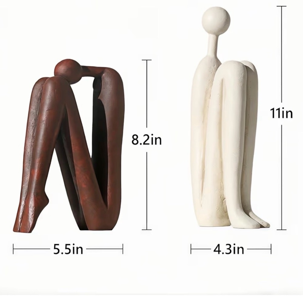 Modern Art Sculptures - Brown and Cream